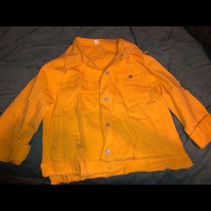 yellow denim jacket